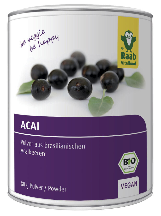 The acaibeberry is dark purple up to black and grows in the Amazon area on the tufts of the Acaipalme (udertpe oleracea) at a height of approx. 20 m. The berries are Erntesegen by hand. The fruity-Herbe taste and the intensive violet color of the acaipule enhance every smoothie and shake or mueslis, desserts and baked goods in no time at all.