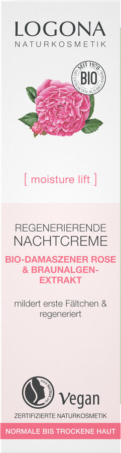 Logona Moisture Lift cream Night 30ml Bio-Damasz, Regenerating