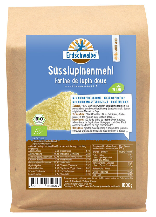 Erdschwalbe sweet lupine flour, 1kg - firstorganicbaby
