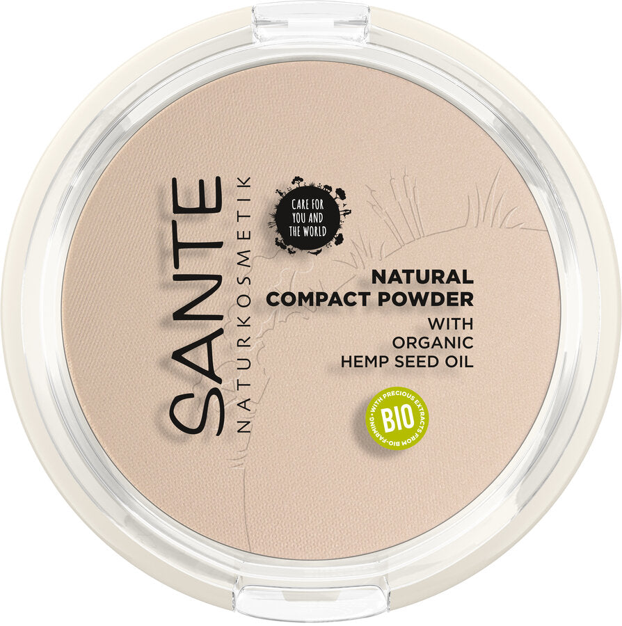 Compact powder with a light opacity - matted & fixes the make -up long -lasting. Contains organic hemp seed oil, which is known for its antioxidant effect. For a natural & even complexion.