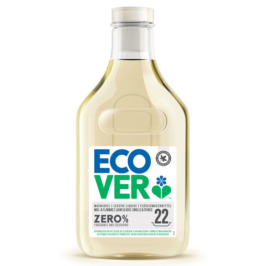 The ecover wool and fine detergent zero has been developed especially for people with sensitive skin. It was formulated to minimize the risk of allergic reactions. It is dermatologically tested on sensitive skin and contains 0% perfume and 0% dyes. Of course, this product is also made of renewable, plant -based and therefore biodegradable ingredients.