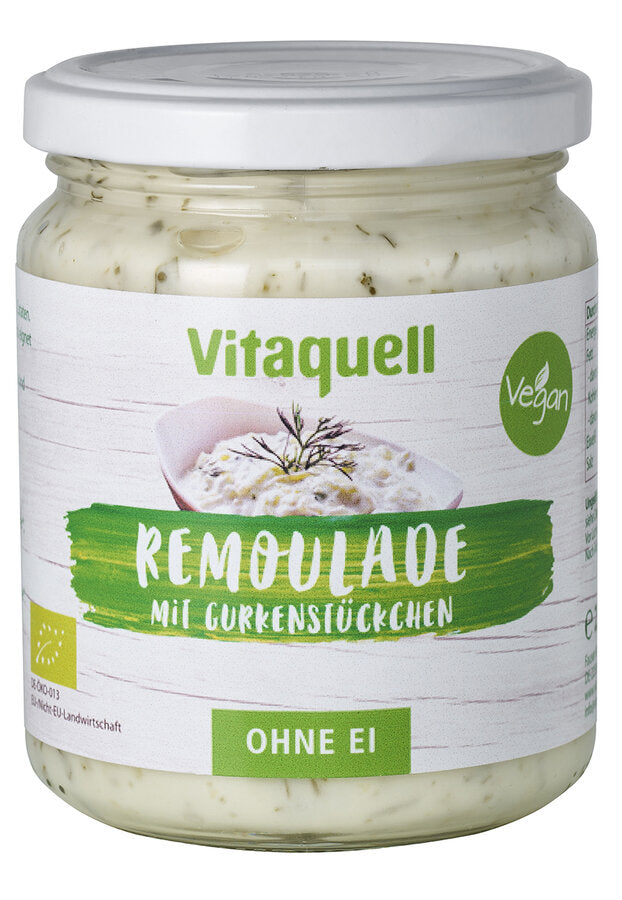 Our Mayo is gentle with 10 % valuable hemp oil in our Hamburg cuisine and is available in a practical rotating lock glass. Without artificial flavors, natural vitaquell taste! · With 10 % valuable organic hemp oil · Without animal components: The Mayo is 100 % vegan and free of palm oil · Without lactose and gluten: delicious alternative for all allergy sufferers
