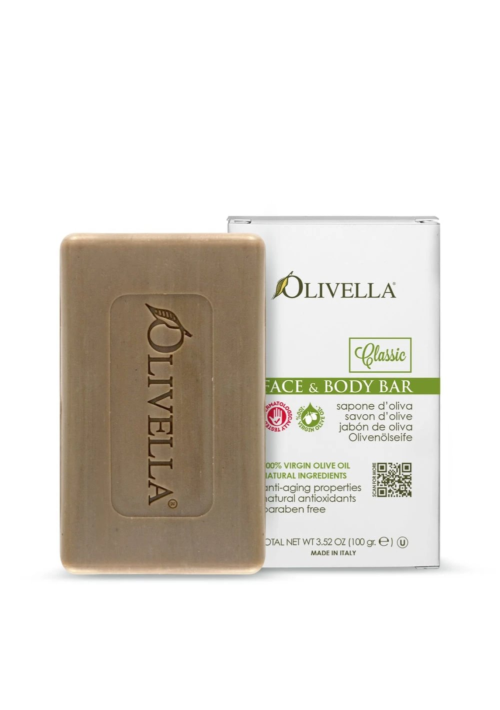 Olivella Classic face & body bar, 100g