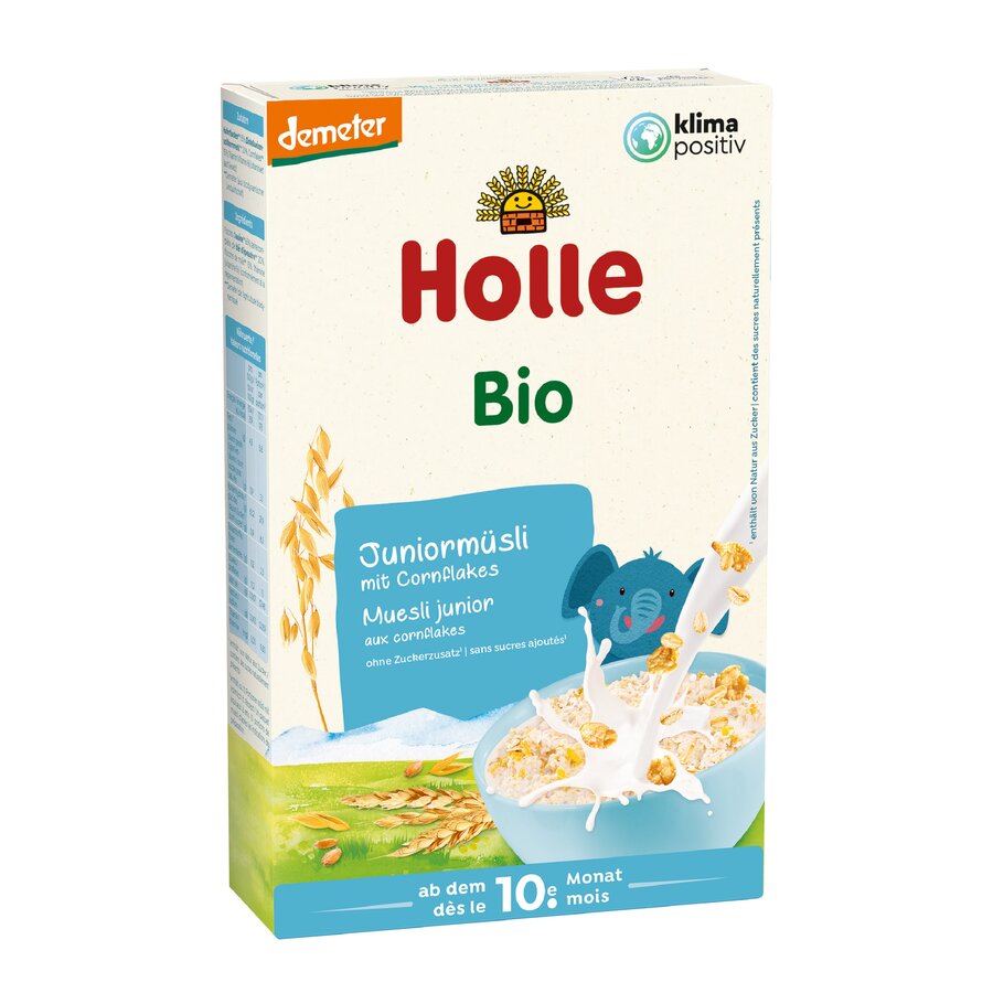 From the 10th month, Baby also enjoys a little more tidy meals. This junior dough with delicate flakes and fine pieces is the ideal baby porridge when transitioning to family food.