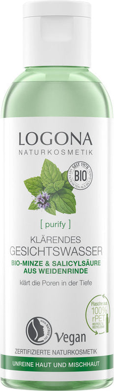 Logona purify clarifying facial toner Bio-Mint & Salicylic acid from the pasture bark, 125ml - firstorganicbaby