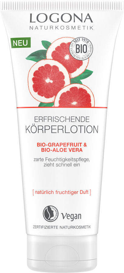 Logona refreshing body lotion organic grapefruit & bio-aloe vera, 200ml - firstorganicbaby