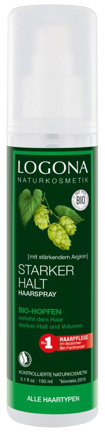 Logona hairspray silk gloss strong hold organic hops, 150ml - firstorganicbaby