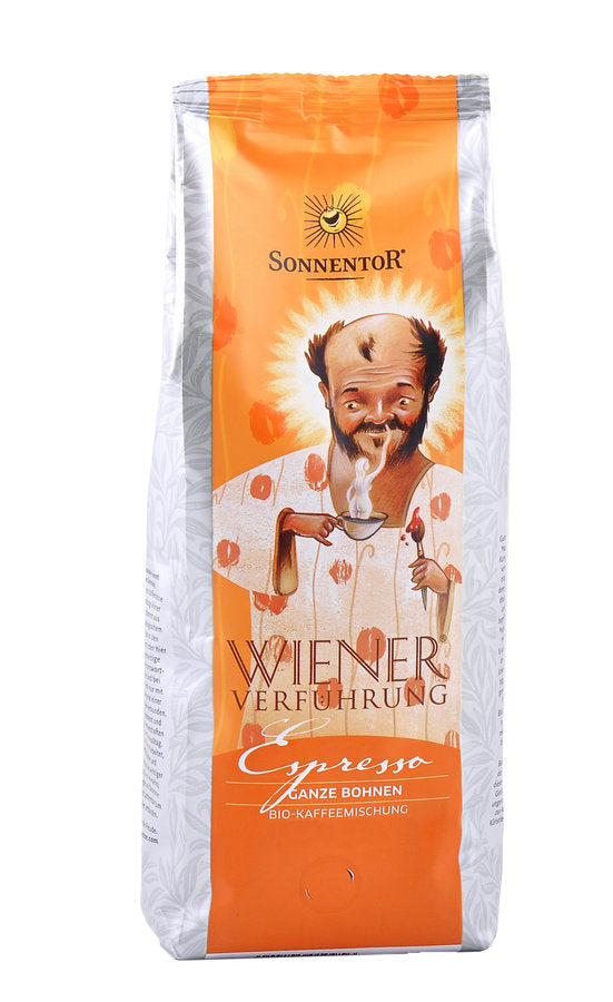 Sonnentor Espresso Kaffee ganze Bohne Wiener Verführung®, Packung, 500g - firstorganicbaby