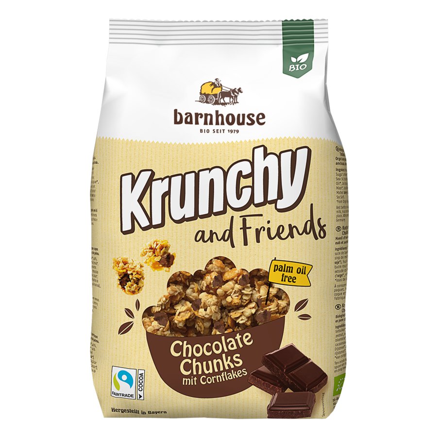 Barnhouse Krunchy and Friends Chocolate Chunks , 500g - firstorganicbaby