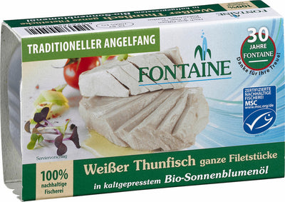 Fontaine Weißer Thunfisch in Bio-Sonnenblumenöl, 120g - firstorganicbaby