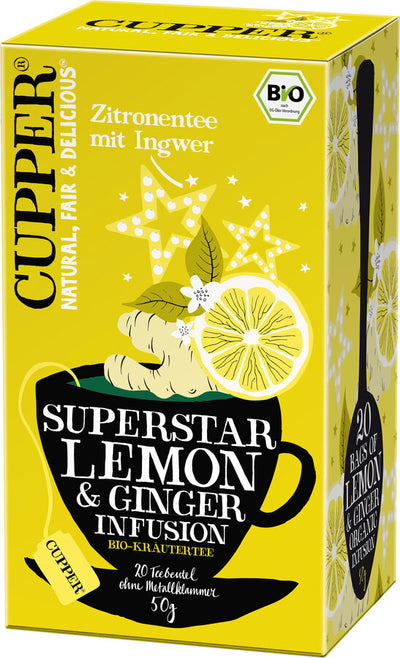Sparkling freshness through lemongrass and a subtle sharpness due to the high ginger content guarantee great tea enjoyment.