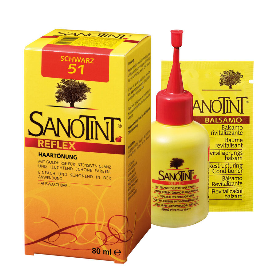 Sanotint® Reflex hair tower No. 51 black, 80ml - firstorganicbaby