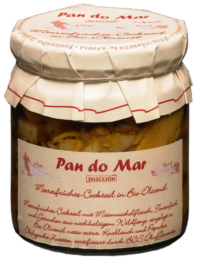 Pan Do Mar Seafood cocktail in organic olive oil, 220g - firstorganicbaby