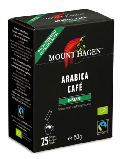 3 x Mount Hagen Bio Fair Trade Instant Stick, decaffeinated, 25x2g