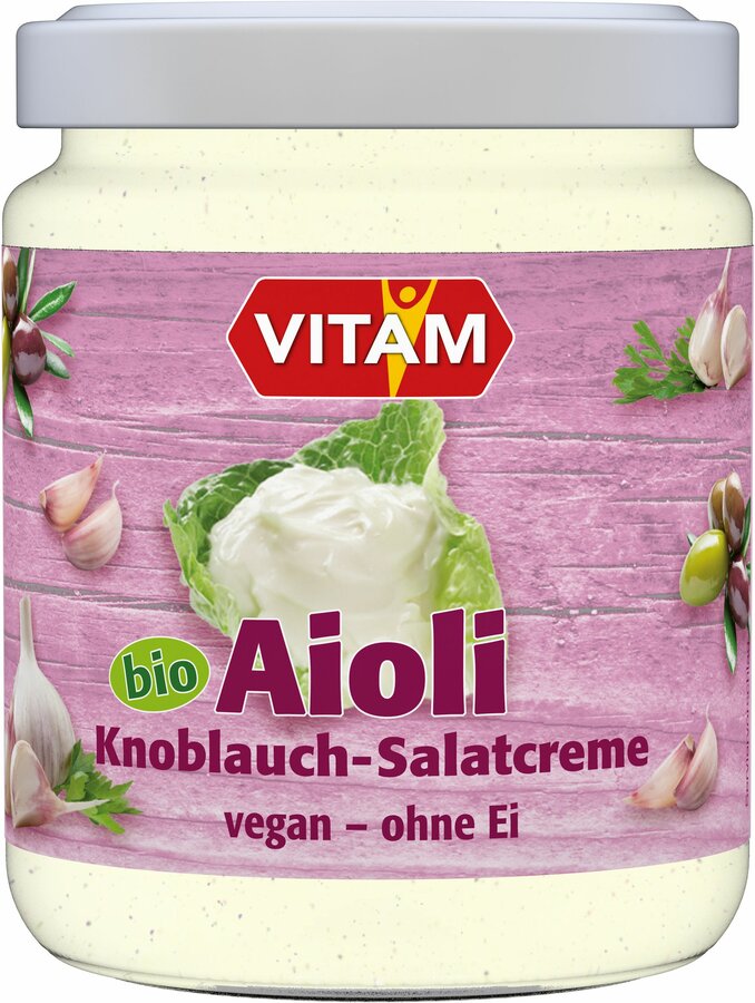 3 x Vitam aioli garlic salad cream, 225ml - firstorganicbaby
