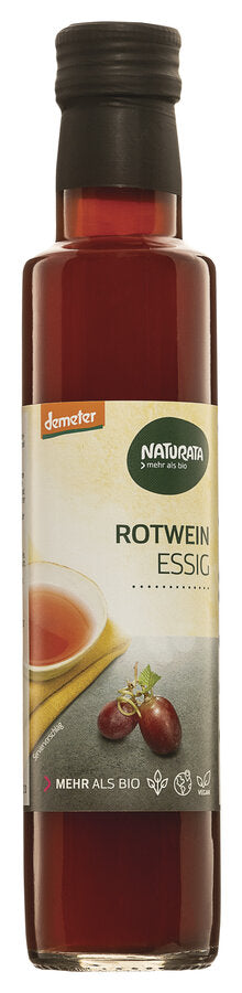 Naturata red wine vinegar is produced without any additives from high-quality Italian Demeter grapes.