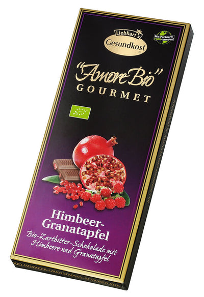 Organic raspberry pomegranate Daring bitter chocolate