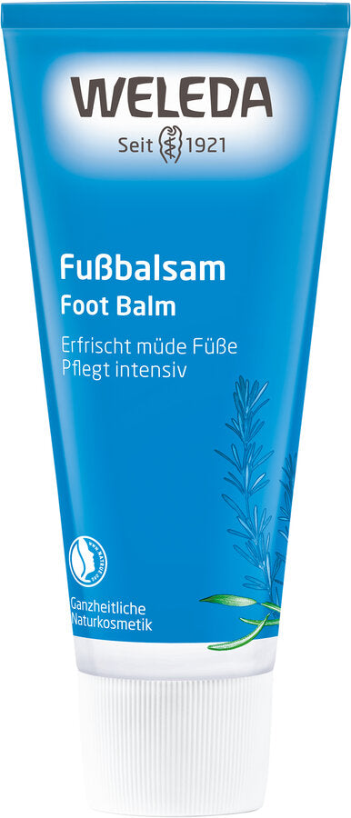 Our feet carry us around the world four times in our lives. With the Weleda foot balm as a companion, your feet feel well -groomed. The fine composition of strengthening myrrhe and calming calendula extract strengthens the skin and thus prevents the corneal and round of the cornea and is therefore prevented. Tonerde binds moisture and thus ensures a pleasantly dry foot atmosphere. Wool wax and olive oil maintain self -stressed skin smoothly soft.
