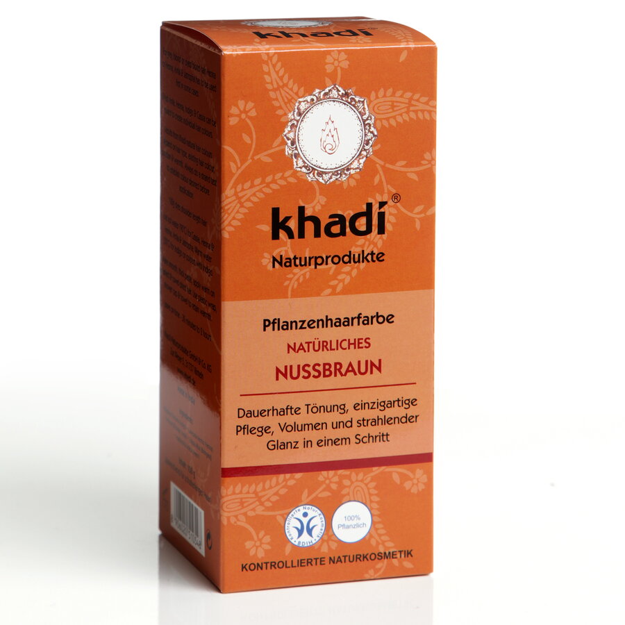 Khadi natural cosmetics Plant hair color natural nut brown, 100g - firstorganicbaby