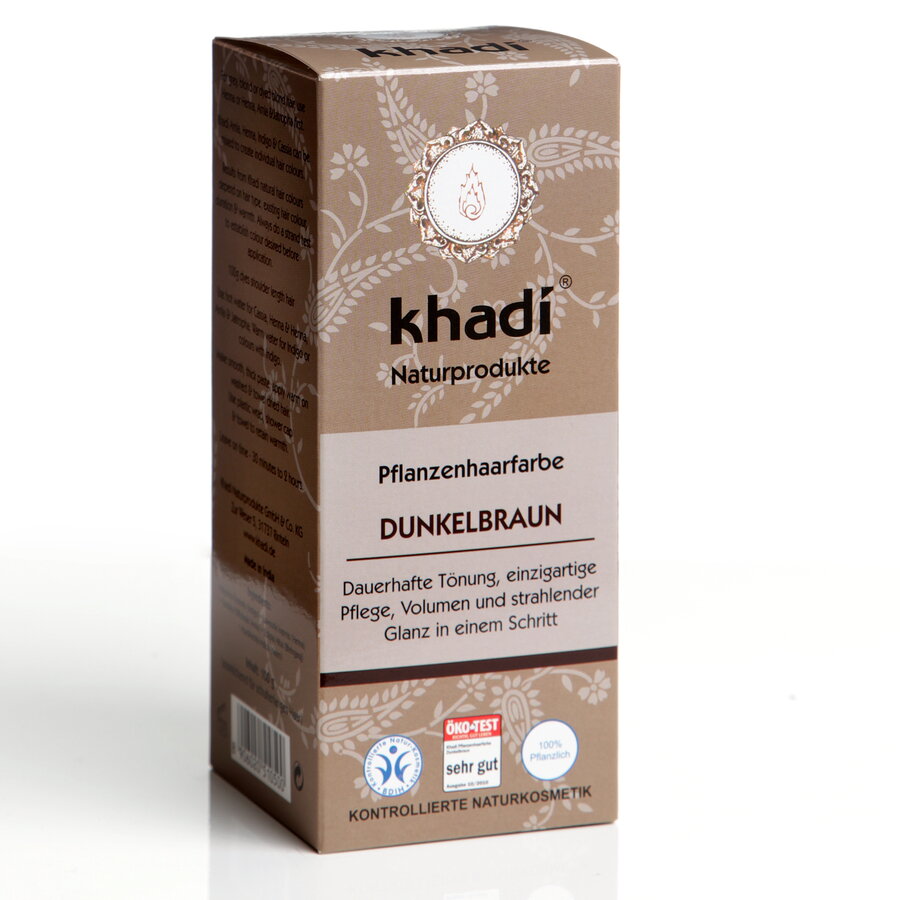 Khadi natural cosmetics plant hair color dark brown, 100g - firstorganicbaby