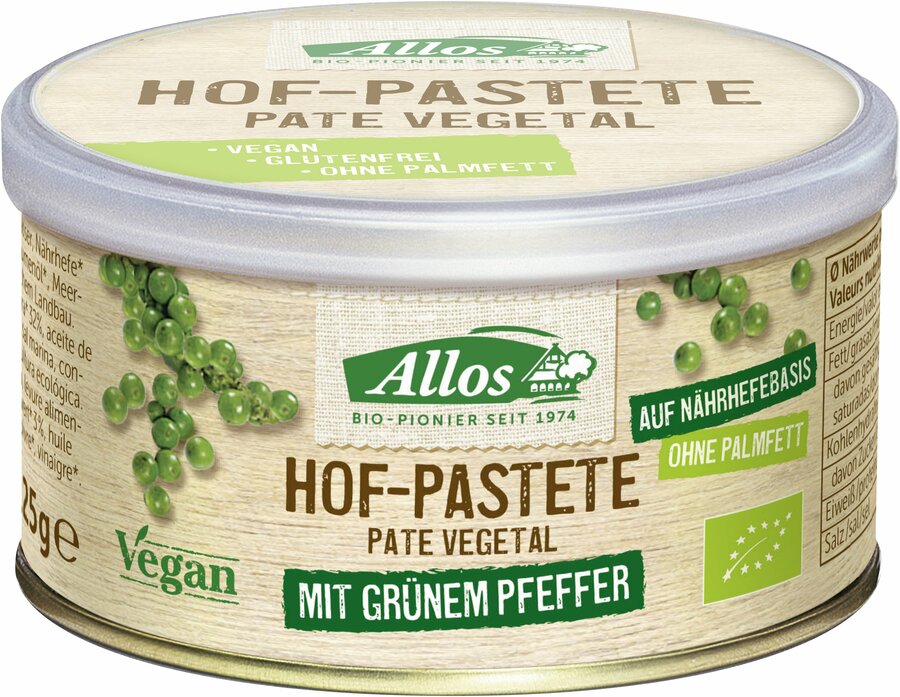 A mild sharpness of the green peppercorns awaits you at this vegan pate.