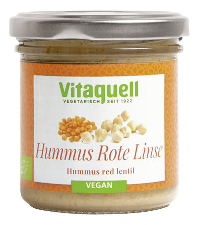 The delicious combination of chickpeas, tahin (sesame paste) and sun -ripened tomatoes is a real summer. The light sweetness of the aromatic tomatoes simply harmonizes wonderfully with cumin, but still gives the hummus a certain freshness. Vitaquell hummus is vegan and is available in practical rotating lock.