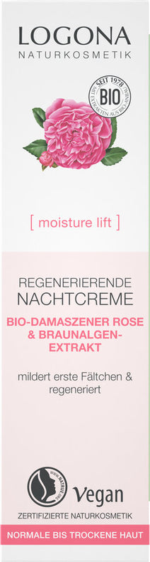Logona Moisture Lift Regenerating Night cream Bio-Damasz, 30ml
