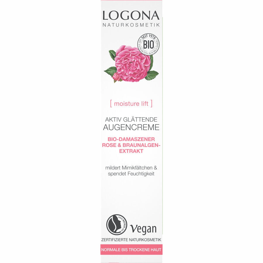 The Logona actively smoothing eye cream donates the sensitive skin around the eyes of intensive moisture and reduces facial expressions. The high -quality recipe with Damascus rose and Kalparianetm from the brown algae strengthens the skin's own protection and protects them from free radicals and environmental influences. Also suitable for contact lens carriers. Eyes