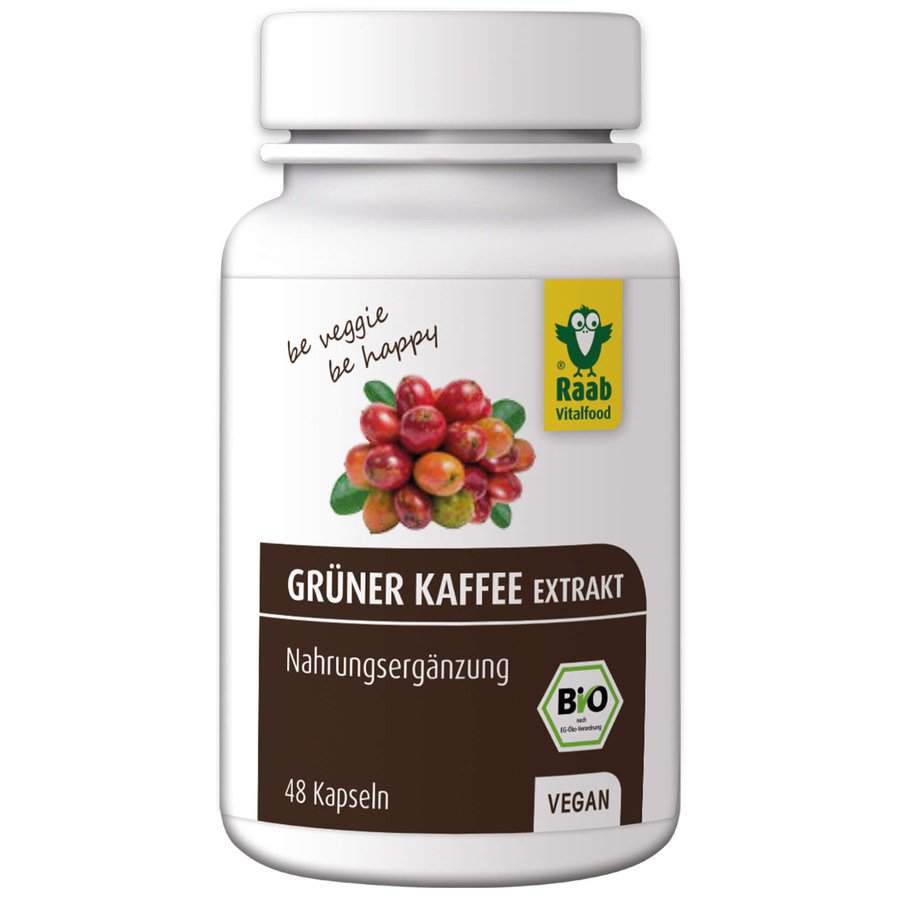 Raab Vitalfood Bio Grüner Kaffee Extrakt Kapseln, 48 Stück, 24g - firstorganicbaby