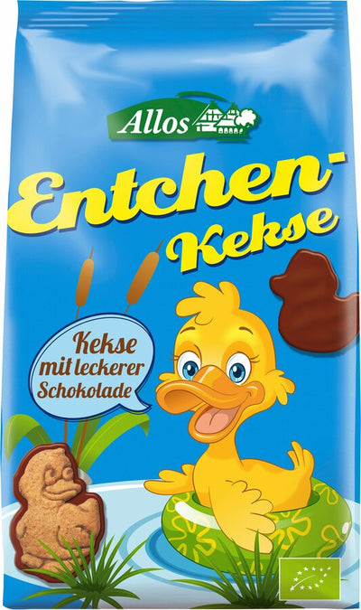 The delicious allos of ducklings are baked from the best ingredients with a lot of love and care. The cookies in dubbing shape and the fine chocolate side made of delicately melting whole milk chocolate makes them a delicious snack.