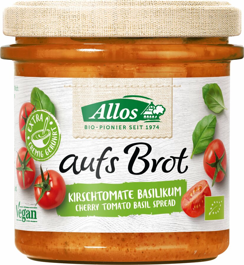 A real classic arises when sun -ripened church tomatoes meet basil. Our allos is rounded off on the bread of cherry tomato basil with garlic, chili powder and sea salt.