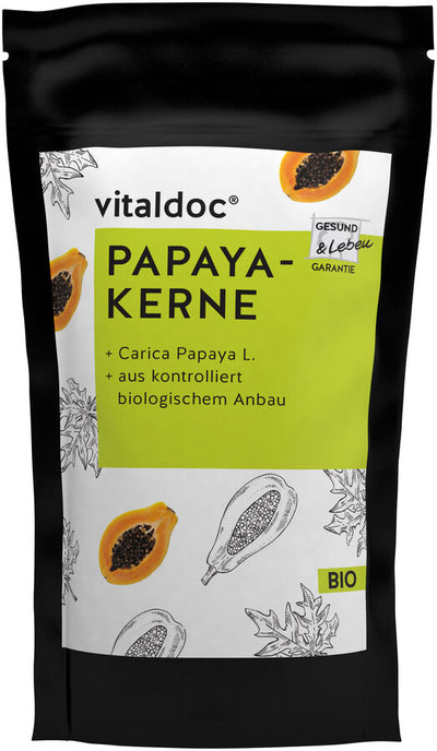Organic papaya cores + Carica Papaya L. + from controlled organic cultivation + lactose-free, gluten-free + raw food + vegan