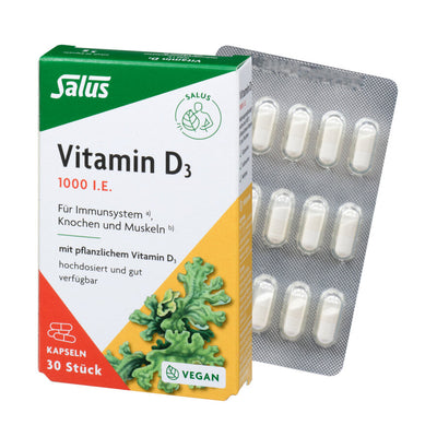 For immune system, bones and muscles with vegetable vitamin D3 highly dose and well available