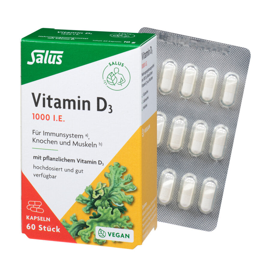 For immune system, bones and muscles with vegetable vitamin D3 highly dose and well available.