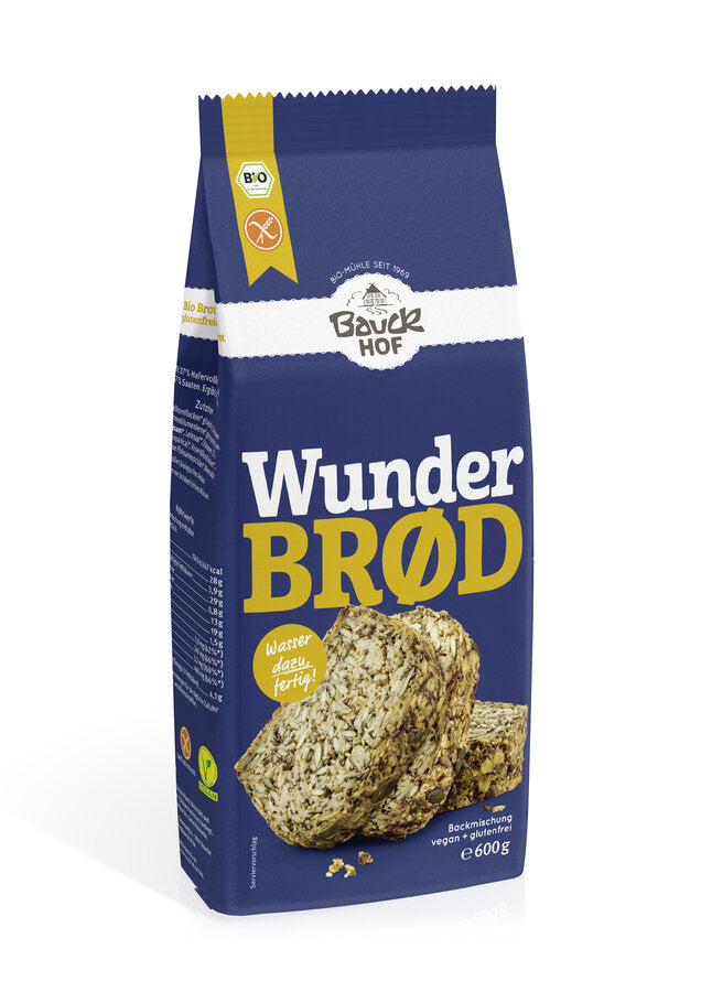 Life-Changing Wunderbrød according to Norwegian original recipe. Protein realm. Without flour and without yeast. Controlled gluten -free.