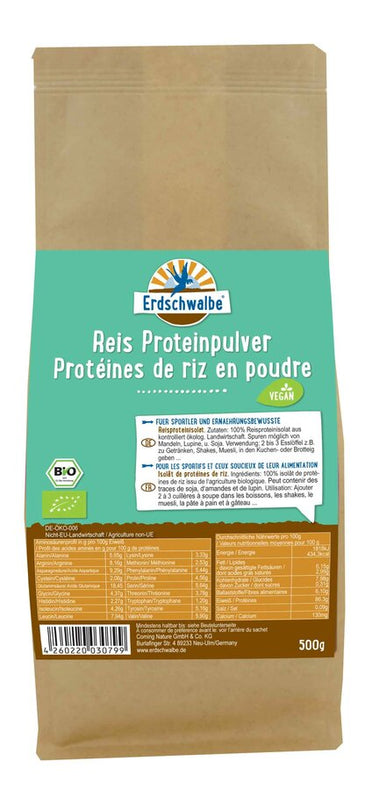 Erdschwalbe rice protein powder, 500g - firstorganicbaby