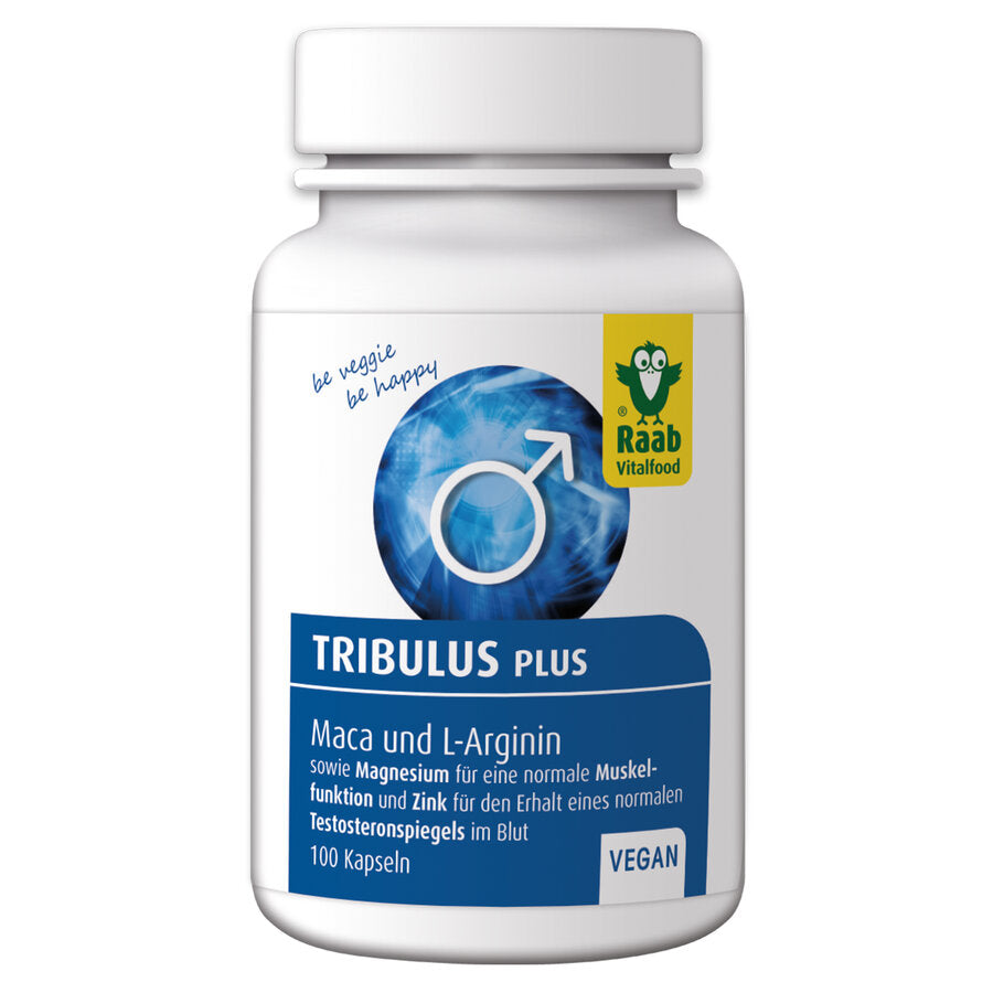 Raab Tribulus Plus contains tribulus extract, Maca, L-Arginine as well as magnesium and zinc. Magnesium contributes to a reduction in fatigue and fatigue and a normal function of the nervous system and muscles. Zinc contributes to normal fertility and reproduction as well as the preservation of a normal testosterone level in the blood.