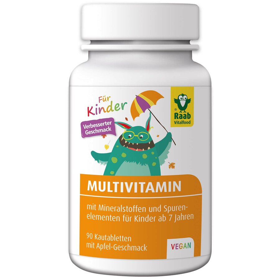 Raab multivitamin lollipotic tablets for children taste pleasant and in everyday life supply with important vitamins and minerals. The dosage is adapted to the need for children aged 7 and over.