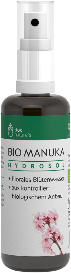 Bio Manuka Hydrosol + Florales Flower Water + from Controls Biodegrading + No alcohol + no preservatives Bio Manuka Hydrosol - Floral Flower Water is created in the water vapor distillation of vegetable material of the Manuka shrub (South Seaemyrt).
