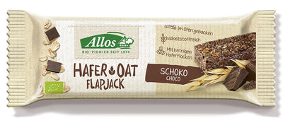 Rich of fiber and alternatively sweetened, the robust allos oat flapjack is a full snack for in between. Of course, delicious with dark chocolate and cocoa for an aromatic chocolate note.