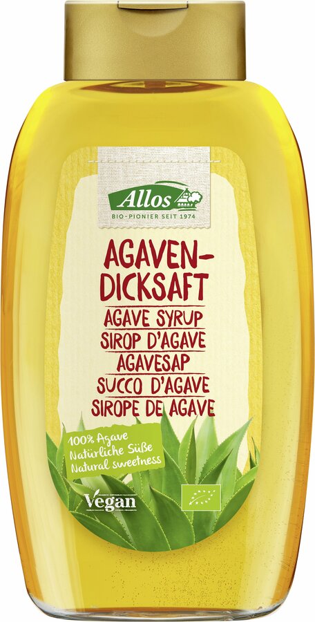 Due to its excellent and at the same time unobtrusive sweetening property, Allos Agavendick juice is the optimal alternative to pipe and beet sugar. It naturally has a high proportion of fructose and is characterized by high sweetness. The golden yellow juice can be easily dosed and used in many ways. With its fine -aromatic taste, the Allos Agavendick juice is ideal for the sweetness of desserts, mueslis, fruit supplements, drinks and fine baked goods.