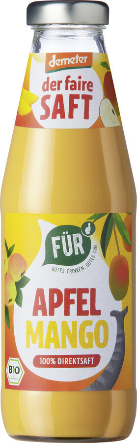 For the fair juice apple mango, can it be something exotic? A juice made of freshly picked fruits pressed for you. With a lot of taste.
