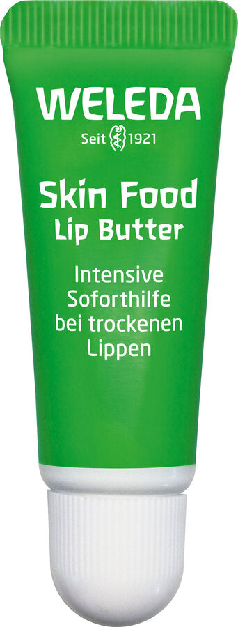 Weleda Skin Food Lip Butter is superfood for dry and brittle lips. Organic sunflower oil and beeswax as well as valuable plant extracts from pansies, chamomile, rosemary and calendula make even very rough and brittle lips smooth again. Simply apply the small, green tube and apply some skin food lip butter to conjure up a tender smile on your lips. Application: Apply a small amount of Skin Food Lip butter directly on your lips and distribute gently. Duck