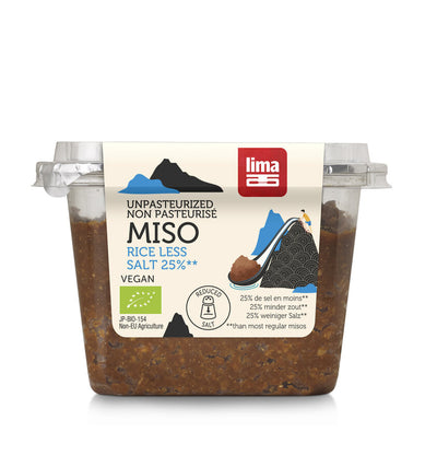 Lima Rice Miso 25% Less Salt not pasteurized, 300g - firstorganicbaby
