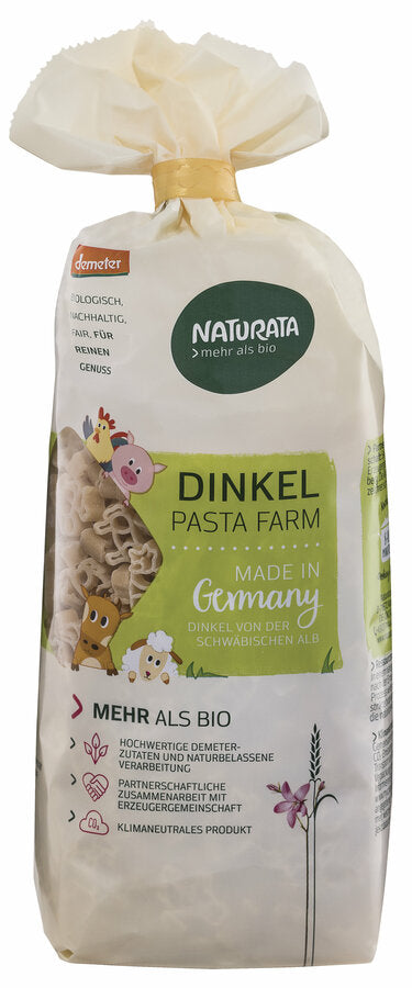 Spelled pasta farm motif noodles. Fine-nutty paste for young and old.