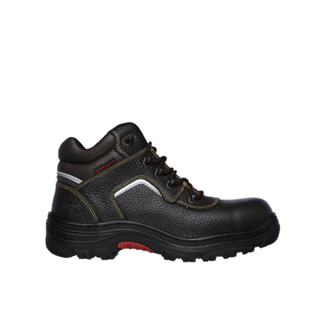 SKECHERS 77144W/BRN BURGIN - SOSDER CT MN'S (Wide) Brown Leather Work Boots
