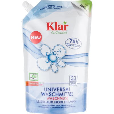 Clearly universal detergent washing is suitable for all natural and mixed textiles of 20 ° C - 95 ° C. It is gently to colors. With a natural fabric rinsing effect. Without fragrances, therefore particularly suitable for allergy sufferers.
