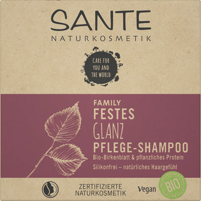 The Sante Family Slow Care shampoo for normal, lackluster hair-for the sake of your hair and the environment. The solid care shampoo-without compromise: mild cleaning & productive foam. Gives glossy & smoothness. Purely natural, delicate coconut scent. Bio-Birkenblatt: known for its nourishing & strengthening effect for shiny hair.