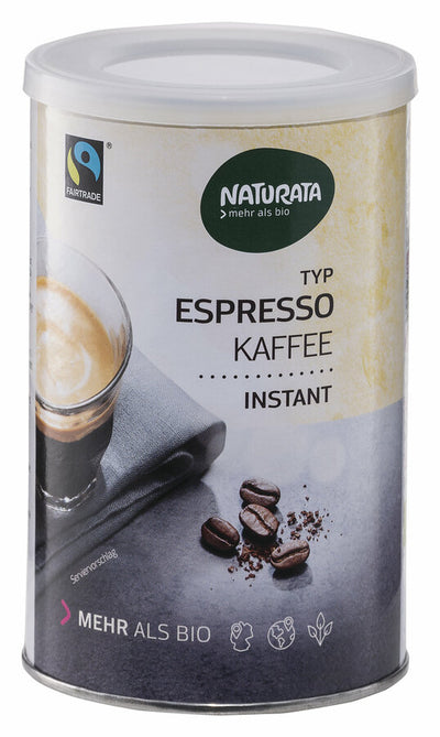 The soluble Naturata Espresso is a composition of exquisite Arabica and Robusta beans of farmers cooperatives in Uganda, Papua Neuguinea, Peru and Honduras. It is only through the mixture of the different regions of origin that the coffee gets its typically strong aroma.