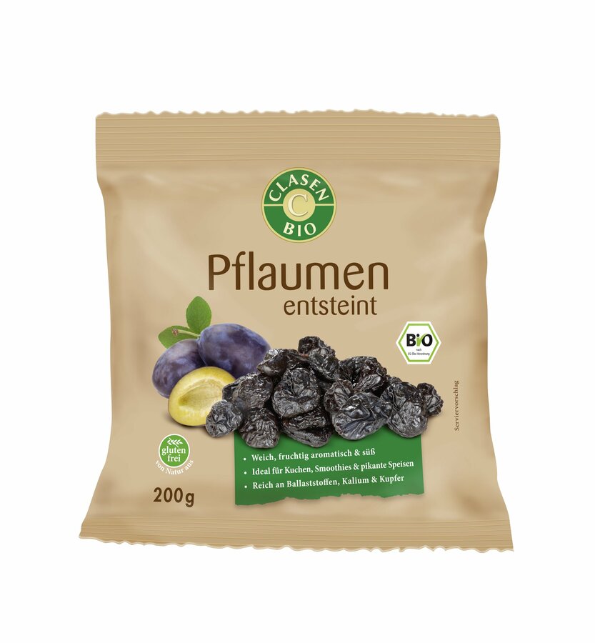 Organic plums, dried and stone 200g